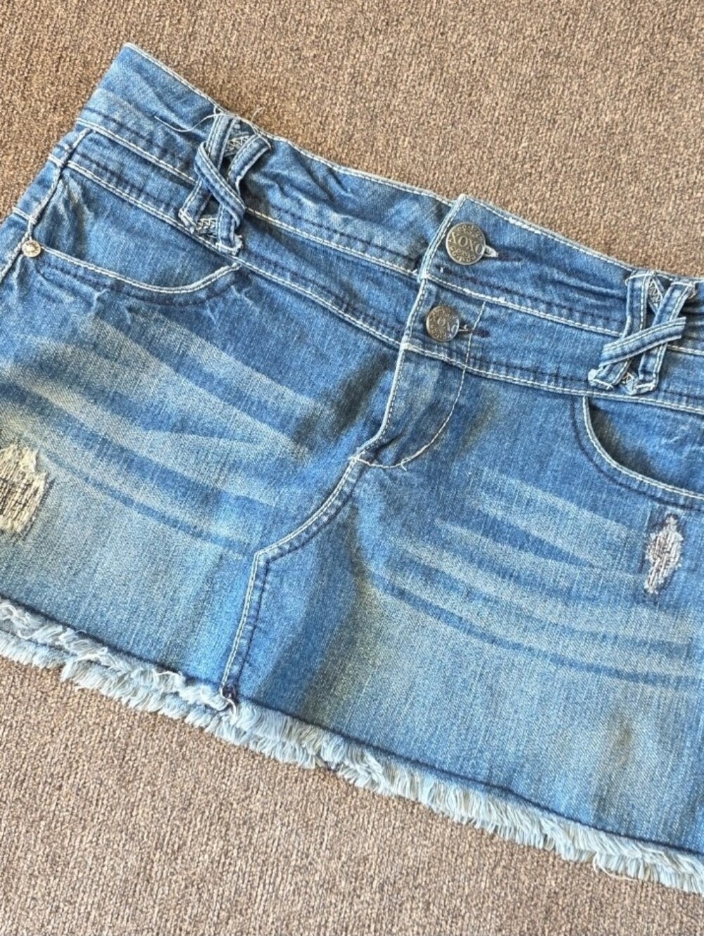 XOXO vintage-style Y2K denim micro mini skirt